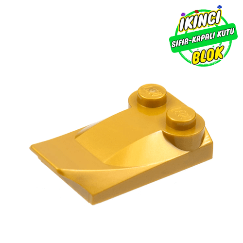 LEGO® 3 x 2 x 2/3 2 Studlu Kanat Bitişi Parlak Altın Sıfır