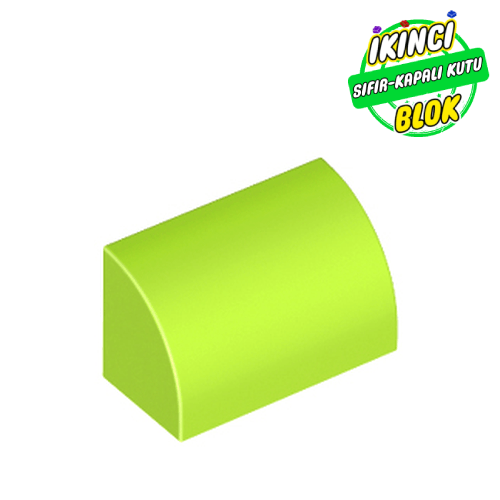 LEGO® 1 x 2 Alt Stud Bağlantılı Eğimli Tuğla Limon Yeşili Sıfır