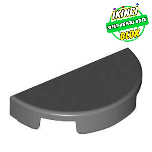 LEGO® Tile Round 1 x 2 Half Circle Koyu Mavimsi Gri Sıfır