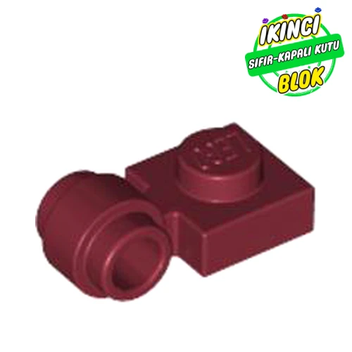 LEGO® Plate Special 1 x 1 with Clip Light, Bar Hole [Thick Ring] Koyu Kırmızı Sıfır