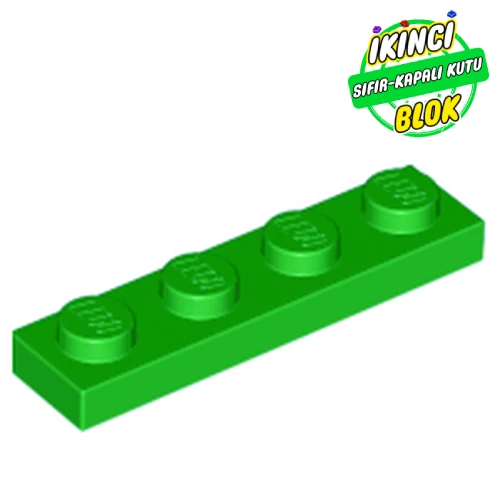 LEGO® Plate 1 x 4 Parlak Yeşil Sıfır