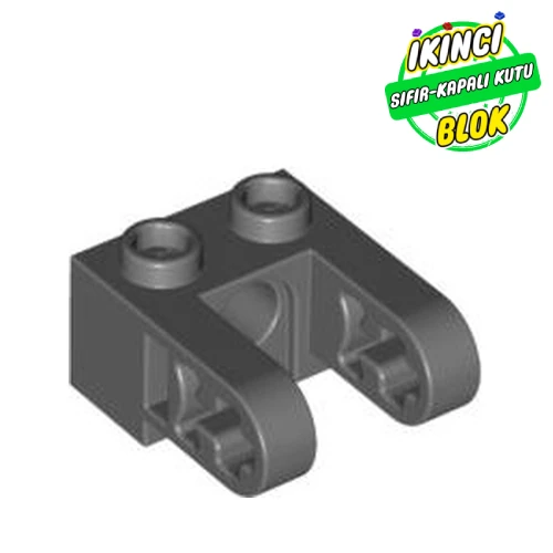 LEGO® Technic Brick 1 x 2 with Hole and Dual Beam Extensions Koyu Mavimsi Gri Sıfır