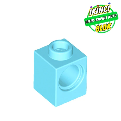 LEGO® Technic Brick 1 x 1 with Pin Hole Orta Azur Sıfır