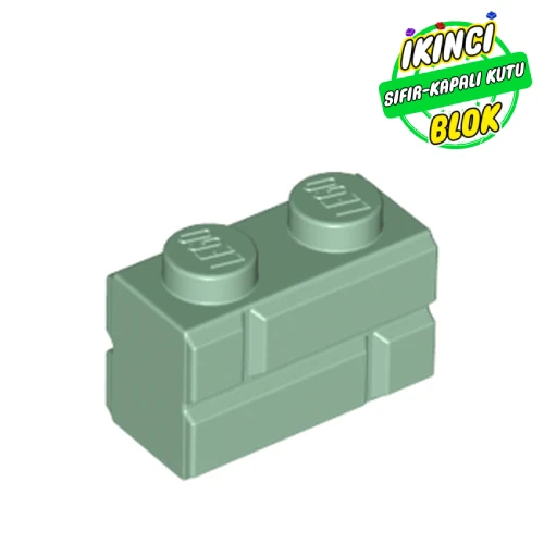 LEGO® 1 x 2 Tuğla Desenli Tuğla Kum Yeşili Sıfır