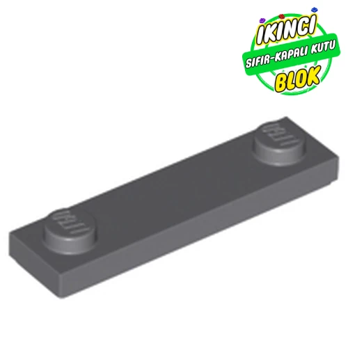 LEGO® Plate Special 1 x 4 with 2 Studs with Groove [New Underside] Koyu Mavimsi Gri Sıfır