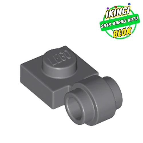 LEGO® Plate Special 1 x 1 with Clip Light, Bar Hole [Thick Ring] Koyu Mavimsi Gri Sıfır