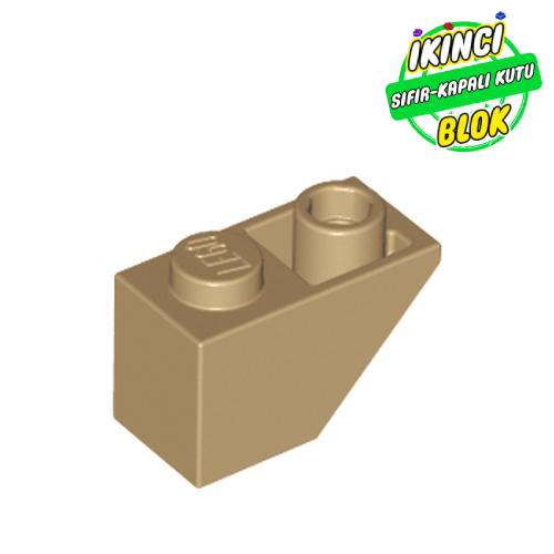 LEGO® 2 x 1 Eğimli Tuğla 45 Derece Ters Koyu Bej Sıfır