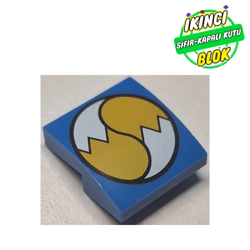 LEGO® Slope Curved 2 x 2 x 2/3 with Tail's Tails print Mavi Sıfır