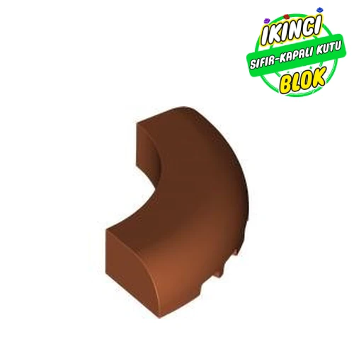 LEGO® Brick Round Corner 5 x 5 x 1 Curved, Bottom Cut Outs, No Studs, 7 Bottom Tubes Koyu Turuncu Sıfır