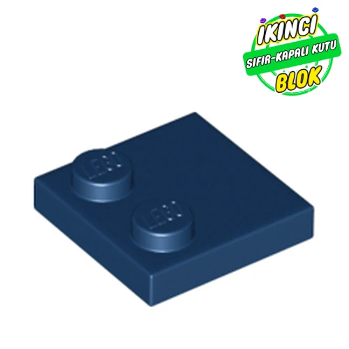 LEGO® Plate Special 2 x 2 with Only 2 studs Koyu Mavi Sıfır