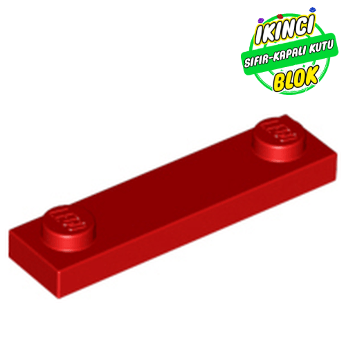 LEGO® 1 x 4 2 Stud Çıkışlı Modifiye Plaka Kırmızı Sıfır