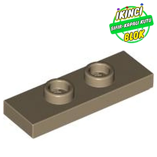 LEGO® Plate Special 1 x 3 with 2 Studs with Groove and Inside Stud Holder (Jumper) Koyu Bej Sıfır