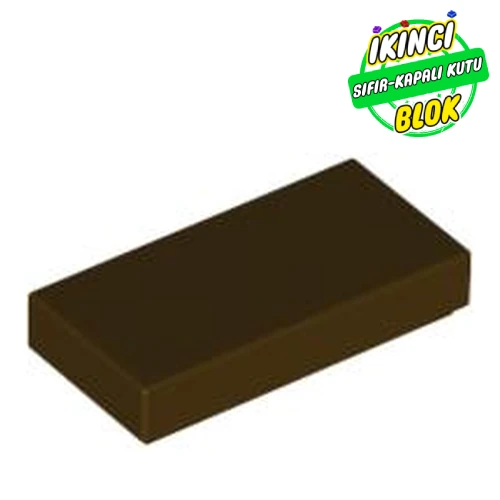 LEGO® Tile 1 x 2 with Groove Koyu Kahverengi Sıfır