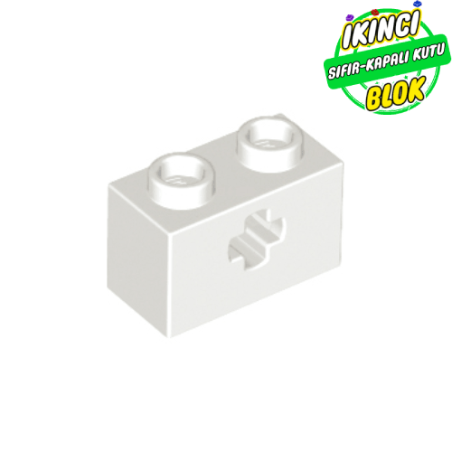 LEGO® 1 x 2 Dişli Delikli Tuğla Beyaz Sıfır