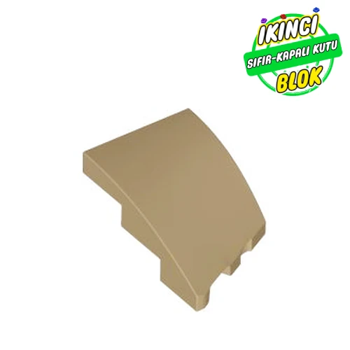 LEGO® Slope Curved 3 x 2 with Stud Notch Left Koyu Bej Sıfır