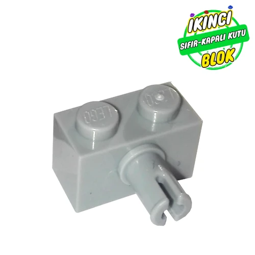 LEGO® Brick Special 1 x 2 with Pin - Bottom Stud Holder Açık Mavimsi Gri Sıfır