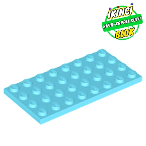 LEGO® Plate 4 x 8 Orta Azur Sıfır