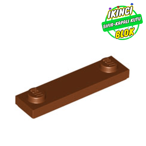 LEGO® 1 x 4 Plaka 2 Stud Üst Bağlantılı Kızıl Kahverengi Sıfır