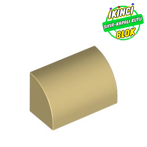 LEGO® 1 x 2 Alt Stud Bağlantılı Eğimli Tuğla Bej Sıfır