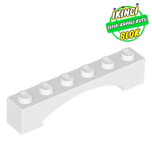 LEGO® Brick Arch 1 x 6 Raised Arch Beyaz Sıfır