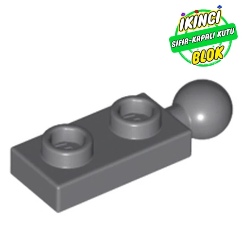 LEGO® Plate Special 1 x 2 with End Towball Koyu Mavimsi Gri Sıfır