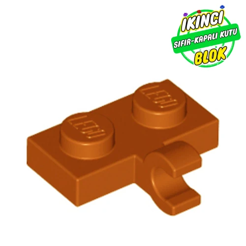 LEGO® Plate Special 1 x 2 with Clip Horizontal on Side Koyu Turuncu Sıfır
