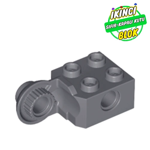 LEGO® Technic Brick Special 2 x 2 with Pin Hole, Rotation Joint Ball Half [Vertical Side] Koyu Mavimsi Gri Sıfır