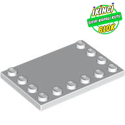 LEGO® Plate Special 4 x 6 with Studs on 3 Edges Beyaz Sıfır
