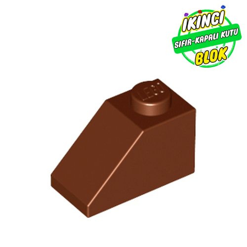 LEGO® 2 x 1 45 Derece Eğimli Parça Kızıl Kahverengi Sıfır