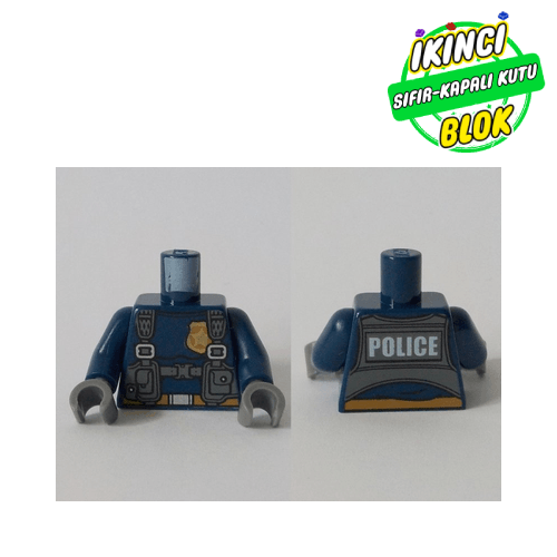 LEGO® Polis Baskılı Minifigür Gövdesi Koyu Mavi Sıfır