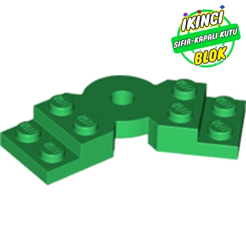 LEGO® Plate Angled 2 x 2 with Step and Hole in Center Yeşil Sıfır