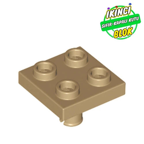 LEGO® Plate Special 2 x 2 with Pin on Bottom Koyu Bej Sıfır