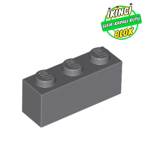 LEGO® Brick 1 x 3 Koyu Mavimsi Gri Sıfır