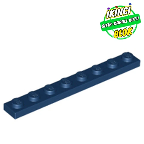 LEGO® Plate 1 x 8 Koyu Mavi Sıfır