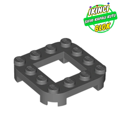 LEGO® Plate Round Corners 4 x 4 x 2/3 Circle with 2 x 2 Opening Koyu Mavimsi Gri Sıfır