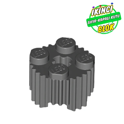 LEGO® 2 x 2 Dişli Delikli Tırtıklı Kavisli Tuğla Koyu Mavimsi Gri Sıfır