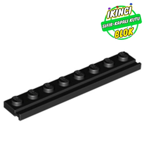 LEGO® Plate Special 1 x 8 with Door Rail Siyah Sıfır