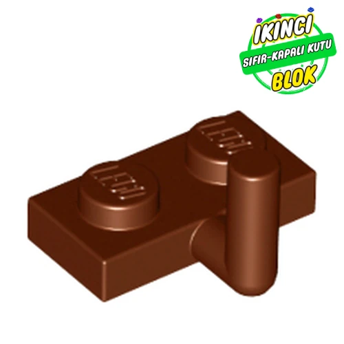 LEGO® Plate Special 1 x 2 with Bar Up [Horizontal Arm 5mm] [Old Type] Kırmızımsı Kahverengi Sıfır
