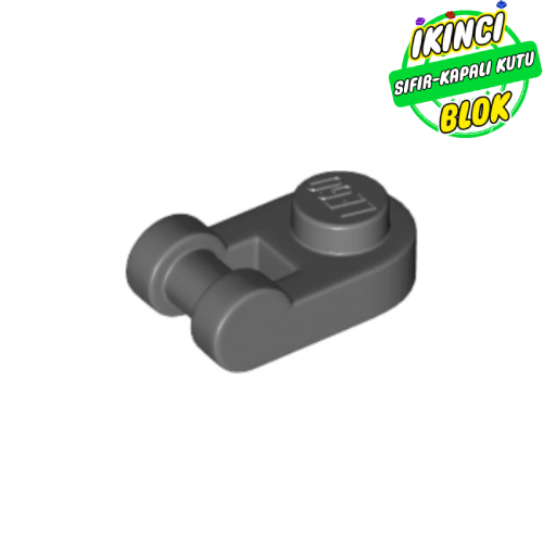 LEGO® 1 x 1 Kavisli Plaka Çubuk Bağlantılı Koyu Mavimsi Gri Sıfır