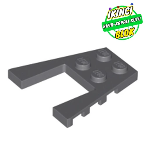 LEGO® Wedge Plate 4 x 4 with 2 x 2 Cutout Koyu Mavimsi Gri Sıfır