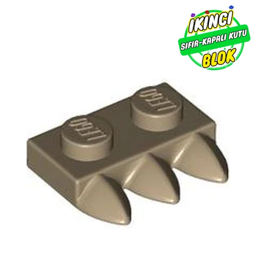 LEGO® Plate Special 1 x 2 with Three Teeth [Tri-Tooth] Koyu Bej Sıfır