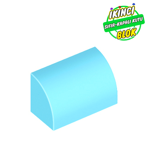 LEGO® 1 x 2 Alt Stud Bağlantılı Eğimli Tuğla Orta Azur Sıfır