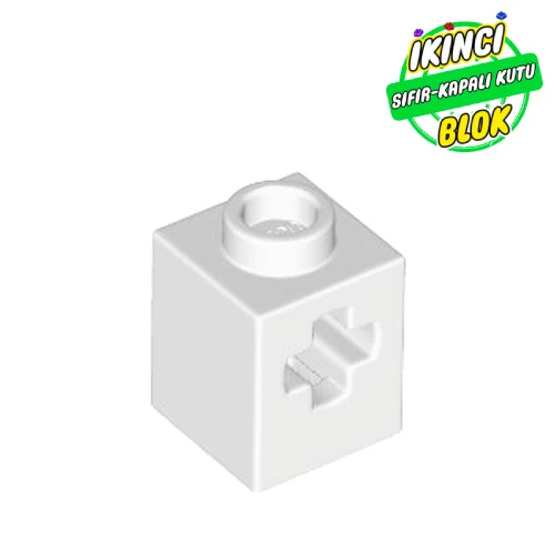 LEGO® 1 x 1 Aks Girişli Tuğla Beyaz Sıfır