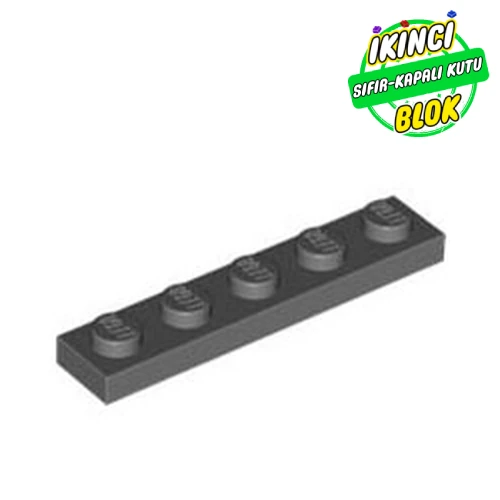 LEGO® Plate 1 x 5 Koyu Mavimsi Gri Sıfır