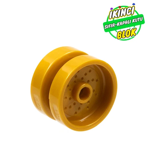 LEGO® Wheel 18 x 12 with Pin Hole and Stud İnci Altın Sıfır