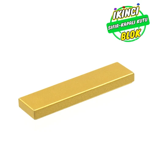 LEGO® Tile 1 x 4 with Groove Metalik Altın Sıfır