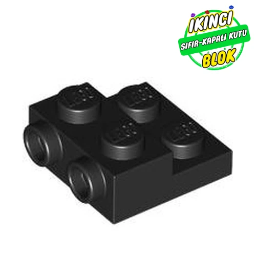 LEGO® Plate Special 2 x 2 x 2/3 with Two Studs On Side and Two Raised - Updated Version Siyah Sıfır
