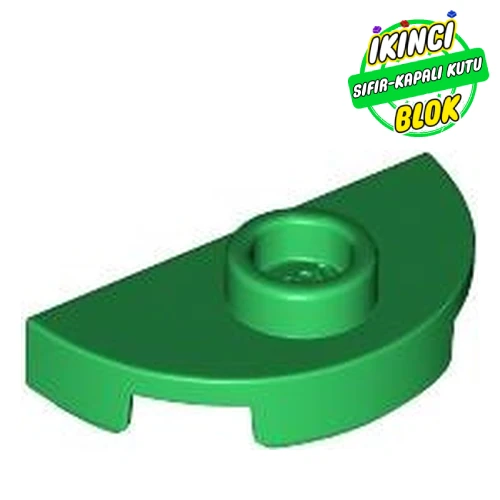 LEGO® Plate Round 1 x 2 Half Circle with Stud (Jumper) Yeşil Sıfır