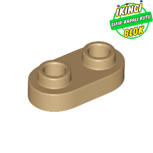 LEGO® 1 x 2 Kavisli Plaka Açık Studlı Koyu Bej Sıfır