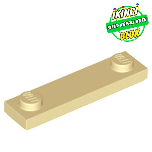 LEGO® Plate Special 1 x 4 with 2 Studs with Groove [New Underside] Bej Sıfır